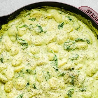 Creamy pesto gnocchi