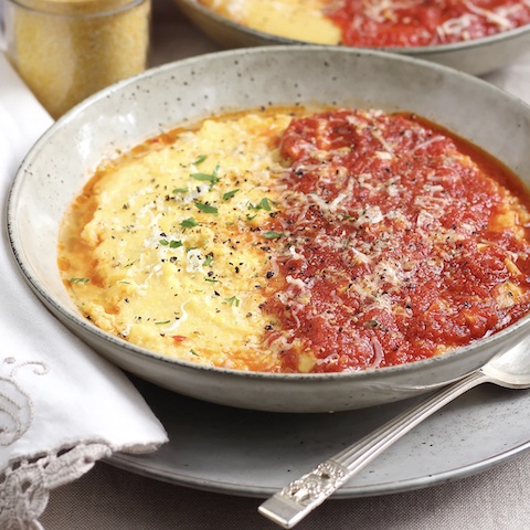 Polenta with tomato sugo