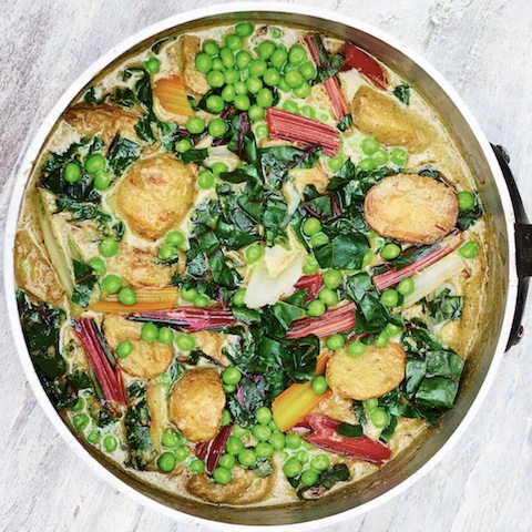 Potato, chard and coconut curry