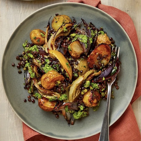 Potato and lentil salad