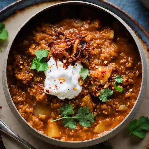 Potato and lentil soup