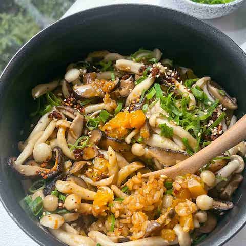 Pumpkin mushroom rice