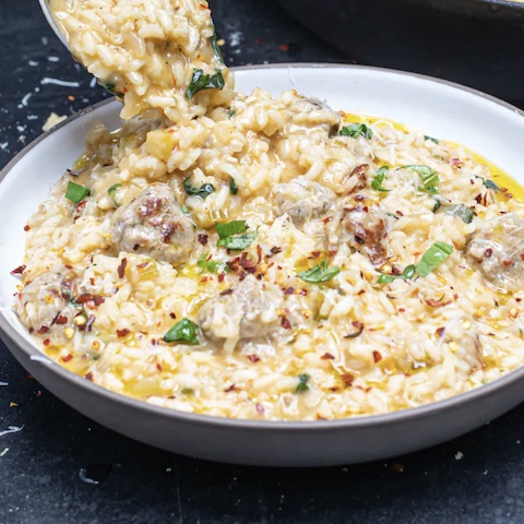 Sausage fennel risotto