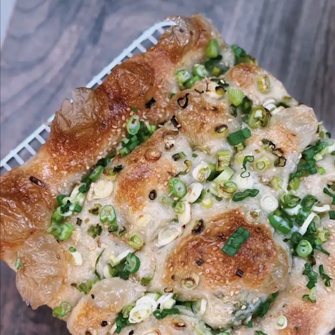 Spring onion focaccia