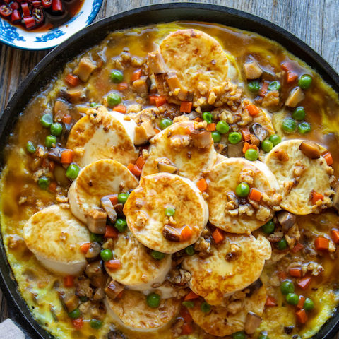 Sizzling hot plate tofu