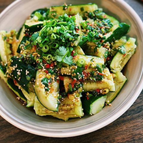 Smashed cucumber salad