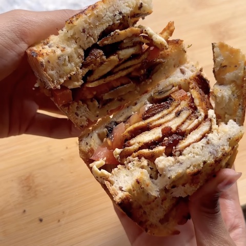 Smoked tofu pastrami & cheese