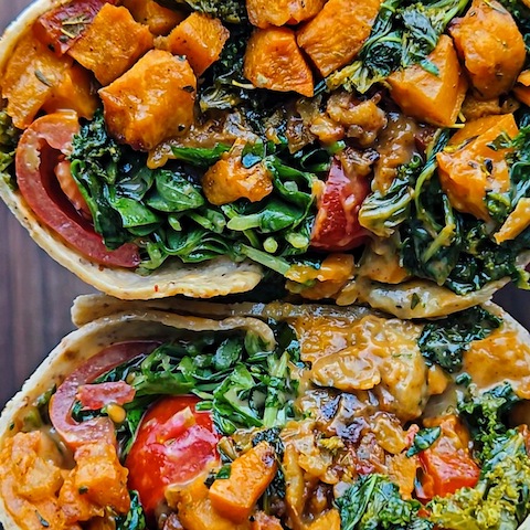 Smoky tempeh breakfast burritos