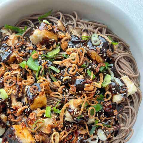 Soba noodle salad