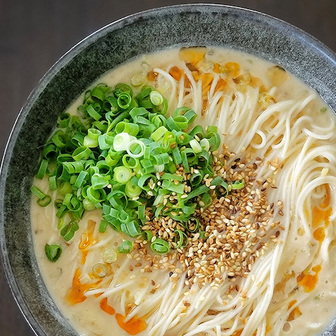 Somen noodles in creamy miso soup