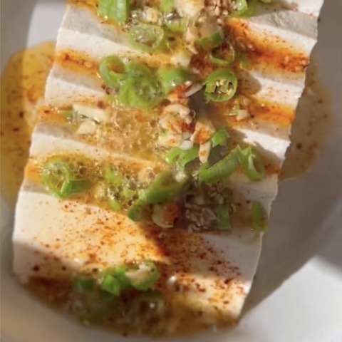 Silken tofu in spicy sauce