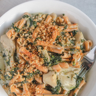 Spinach artichoke pasta