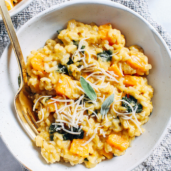 Squash and kale risotto