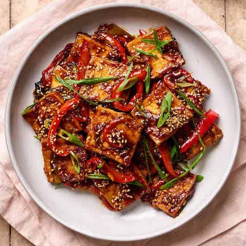 Sticky braised tofu