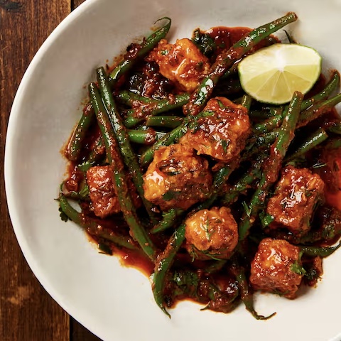 Tofu & beans with chraimeh sauce