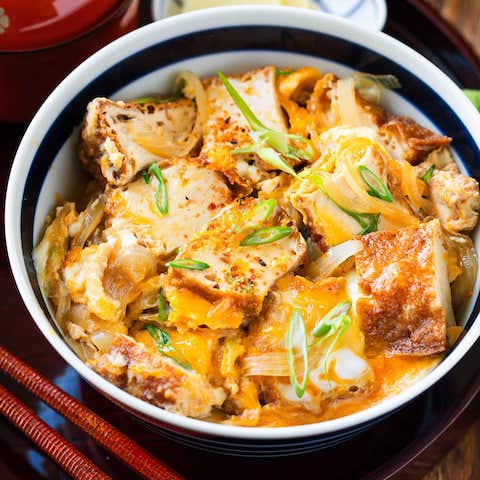 Tofu & egg rice bowl