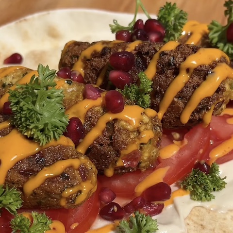 Tofu kebab flatbreads