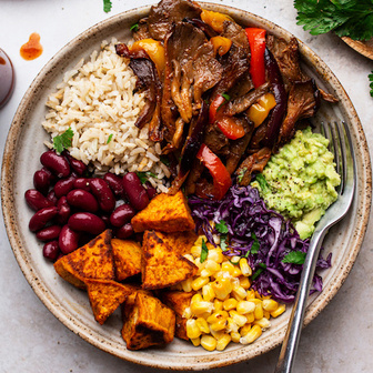 Vegan fajita bowls