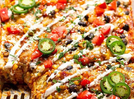 Vegetarian enchilada casserole